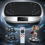KeHot Vibrationsplatte | 120 Stufen | Bluetooth-Musik | App & Fernbedienung | inkl. Zugbändern | für Zuhause - Grau