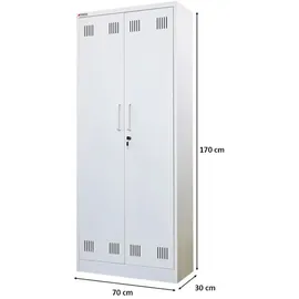 Proregal Putzmittelschrank 170 x 70 x 30 cm Weiß