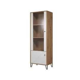 trendteam Vitrine Touch 63 x 40 x 172 cm Weiß/Braun