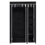 vidaXL Faltbarer Stoffschrank Schwarz 110 x 45 x 175 cm