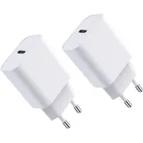seadmit 20W USB C Adapter, USB-C Ladegerät kompatibel mit i-Phone 17/16/15/14/13 Plus Pro Max Mini, i-Pad, Air-Pods, Samsung Galaxy S25/24/23, USBC Stecker Netzteil Schnellladegerät Charger(2 Port)