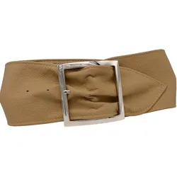 Taillengürtel ANNAMATONI, Damen, Gr. 105, beige, Leder, unifarben, modisch,feminin,elegant, Gürtel, aus weichem genarbtem Leder