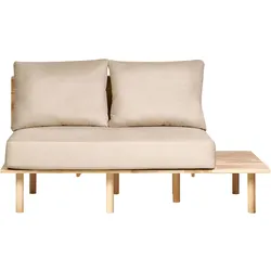 Sofa SALO Stoff Sandbeige mit Tischen 2-Sitzer
