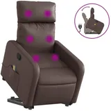 vidaXL Massagesessel mit Aufstehhilfe Kunstleder 89,5 x 95,5 x 0 cm Braun