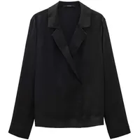 Someday Langarmbluse | Satinbluse ZARIANA Loose mit Revers Black,