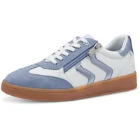 Marco Tozzi Sneaker flach mit Schnürsenkeln Freizeit, Mehrfarbig (White/lt.Blue), 39