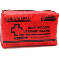 Leina-Werke 11048 KFZ-Verbandtasche Compact mit Warnweste Ecoline ohne Klett, Rot/Schwarz