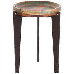 SIT Möbel FIUME Beistelltisch Metall/Altholz - Schwarz