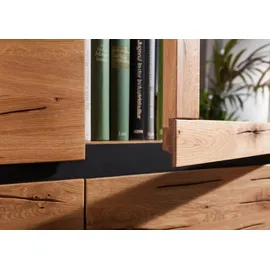 Massivmoebel24 Vitrine Wildeiche 103x40x205 natur geölt VILLANDERS 101