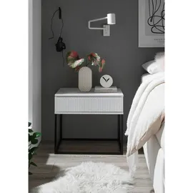 Möbel Boss Nachtschrank MARLE 60 x 52 x 38,5 cm Schwarz/Weiß
