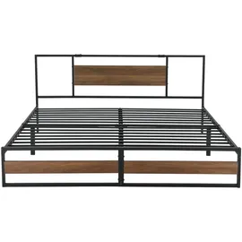 [en.casa] Metallbett Villach 180x200 cm Schwarz