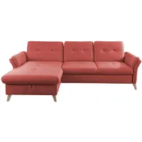 Sit & More Ecksofa, Rot, Textil, Buche, massiv, 5-Sitzer, Ottomane links, L-Form, 268x176 cm, Made in EU, Schlafen auf Sitzhöhe, Rücken echt, Wohnzimmer, Sofas & Couches, Wohnlandschaften, Ecksofas