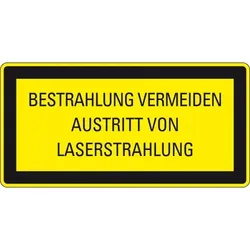 Aufkleber I Warnschild Bestrahlung vermeiden, Laserstrahlung, DIN 40008, Folie, 52x26mm, 10/Bogen