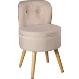Echtwerk Sessel Vince Textil 42 x 71 x 42 cm creme mit Hocker