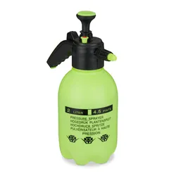 Relaxdays Drucksprüher 2 Liter, einstellbare Düse, Wasser & Unkrautvernichter, Pumpflasche Überdruckventil, grün/schwarz