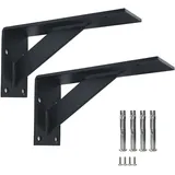2 Stück Schwerlastkonsole,5mm Dick,Tragkraft 500 kg,Regalträger,Wandhalterung für Regalbrett,Metall Winkelkonsole für schwere Lasten Regale,Winkelträger für Wandmontage (45cm/17.7in)