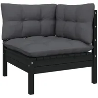 vidaXL 2-Sitzer Loungesofa schwarz inkl. Kissen 806650
