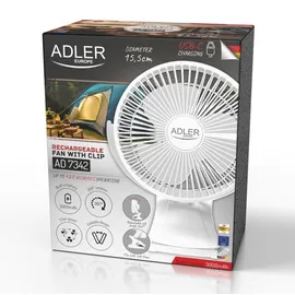 Adler AD 7342 Tischventilator 360° Rotation 25 cm Weiß