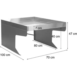 MCW Mähroboter Garage G60 70 x 100 x 47 cm edelstahl anthrazit