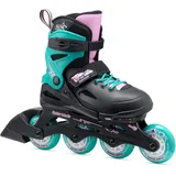 Rollerblade Fury, Inline Skates für Jungen und Kinder, Schwarz/Meeresgrün, Gr. 36.5-40.5