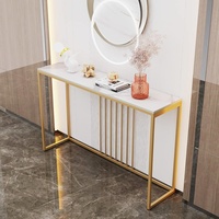Konsolentisch Weiß Marmor Eingang Tisch Gold Flurtisch Schmal 120 Skandinavisch
