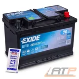 EXIDE AUTOBATTERIE 12V 70Ah STARTERBATTERIE 760A EL700 EFB START STOPP+POL FETT