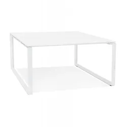 Besprechungstisch Schreibtischbank aus Holz und Metall | Quadratischer Bankschreibtisch für Büroräume | Skandinavisch | Kadima Design