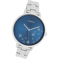 OOZOO Quarzuhr Oozoo Damen Armbanduhr Timepieces, (Analoguhr), Damenuhr Edelstahlarmband silber, rundes Gehäuse, groß (ca. 42mm) silberfarben
