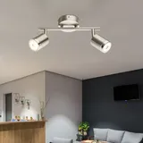 GLOBO LED Deckenleuchte 1 warmweiß Metall Nickel matt
