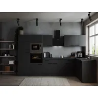 Respekta Winkelküche L-Form 340 x 172 cm grau