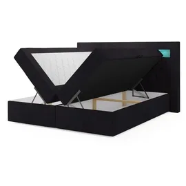m-punkt Boxspringbett Paris 180 x 200 cm H3 Schwarz