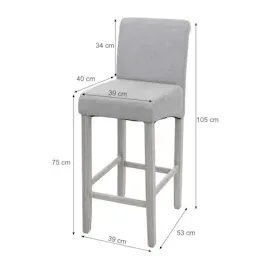 Mendler 2er-Set Barhocker HWC-C33, Barstuhl Tresenhocker, Holz ~ creme, dunkle Beine, Leder