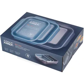 Joseph Joseph Nest, 3er Backblech-Set, stapelbar, Antihaft-Karbonstahl, leicht zu ziehende Griffe, platzsparend, 41 x 30 x 9,6 cm, Blau