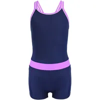 Aquarti Badeanzug Mädchen mit Bein Racerback Dunkelblau/Lila 158