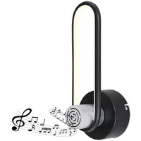 GLOBO Wandleuchte LED Wandlampe Lautsprecher Bluetooth Schlafzimmerleuchte verstellbar schwarz,