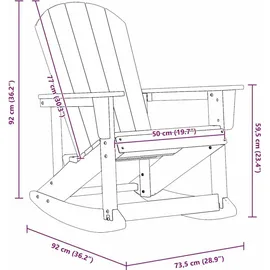 vidaXL Adirondack Schaukelstühle 2-Tlg 3335835 2 pcs  Marineblau HDPE 2 St.