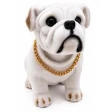 Generisch Wackeldackel fürs Auto im Bulldoggen Design – Bobblehead Hund mit beweglichem Kopf | Lustige Auto Deko fürs Armaturenbrett ca. 16 cm | Geschenk für Autofahrer & Hundeliebhaber