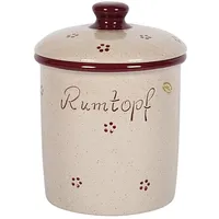 Nik. Schmitt & Sohn Rumtopf \"Rubin\", handbemalt, 3l, weiß/rot"