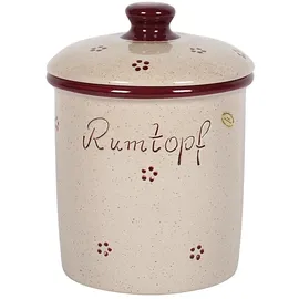 Nik. Schmitt & Sohn Rumtopf \"Rubin\", handbemalt, 3l, weiß/rot"