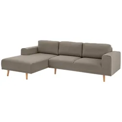Ecksofa HOME AFFAIRE "Lasse L-Form", braun, B:273cm H:90cm T:167cm, Struktur fein( 100% Polyester), Filzoptik (100% Polyester), Luxus-Microfaser (100% Polyester), Sofas, im scandinavischen Stil mit Holzfüßen
