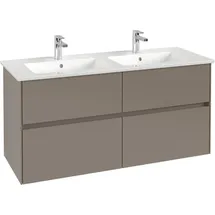 Villeroy & Boch Collaro Waschtischunterschrank C147B0AA 126,1x61x48cm, Waschbecken mittig, LED-Beleuchtung 9,4W, white oak