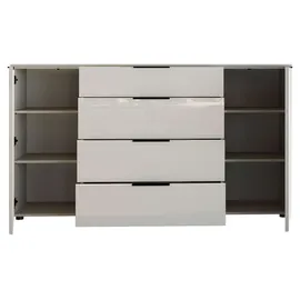 Bega Consult Sideboard SANTORIN, 180 x 99 cm - 2 Türen - 4 Schubladen - Sandgrau - Glas