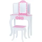 Teamson Kids - Fantasy Fields Kinder Schminktisch Mit Spiegel Und Hocker Mit Lichtern Rosa Td-11670fl