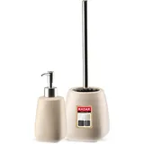 Kadax Seifenspender/ WC-Bürste/ Seifenschale Beige