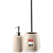 Kadax Seifenspender/ WC-Bürste/ Seifenschale Beige