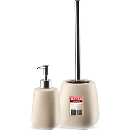 Kadax Seifenspender/ WC-Bürste/ Seifenschale Beige