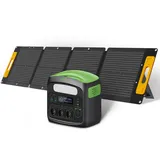 NECESPOW Tragbare Powerstation mit Faltbare Tragbare Solarpanel, 576Wh Solargenerator mit 230V/700W AC Steckdosen, LiFePO4 Batterien, 210W Solarmodule für Camping, RV, Stromausfälle, Outdoor