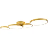 Qazqa - Modern Deckenleuchte I Deckenlampe I Lampe I Leuchte Gold I Messing inkl. LED 3-stufig dimmbar 4-flammig - Lupolo Dimmer I Dimmbar I Wohnzi... - Gold