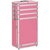 vidaXL Kulturbeutel Kosmetikkoffer Beautycase Schminkkoffer Kulturtasche Trolley Aluminium rosa