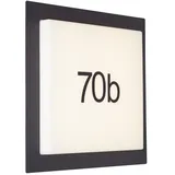 Lightbox LED Außenwandlampe mit 1600 lm & 3000 K & IP44 - inkl. Hausnummer - Outdoor Wandleuchte - 30 x 30 cm - für die Hausfassade - aus Aluminium/Kunststoff - in Weiß/Schwarz